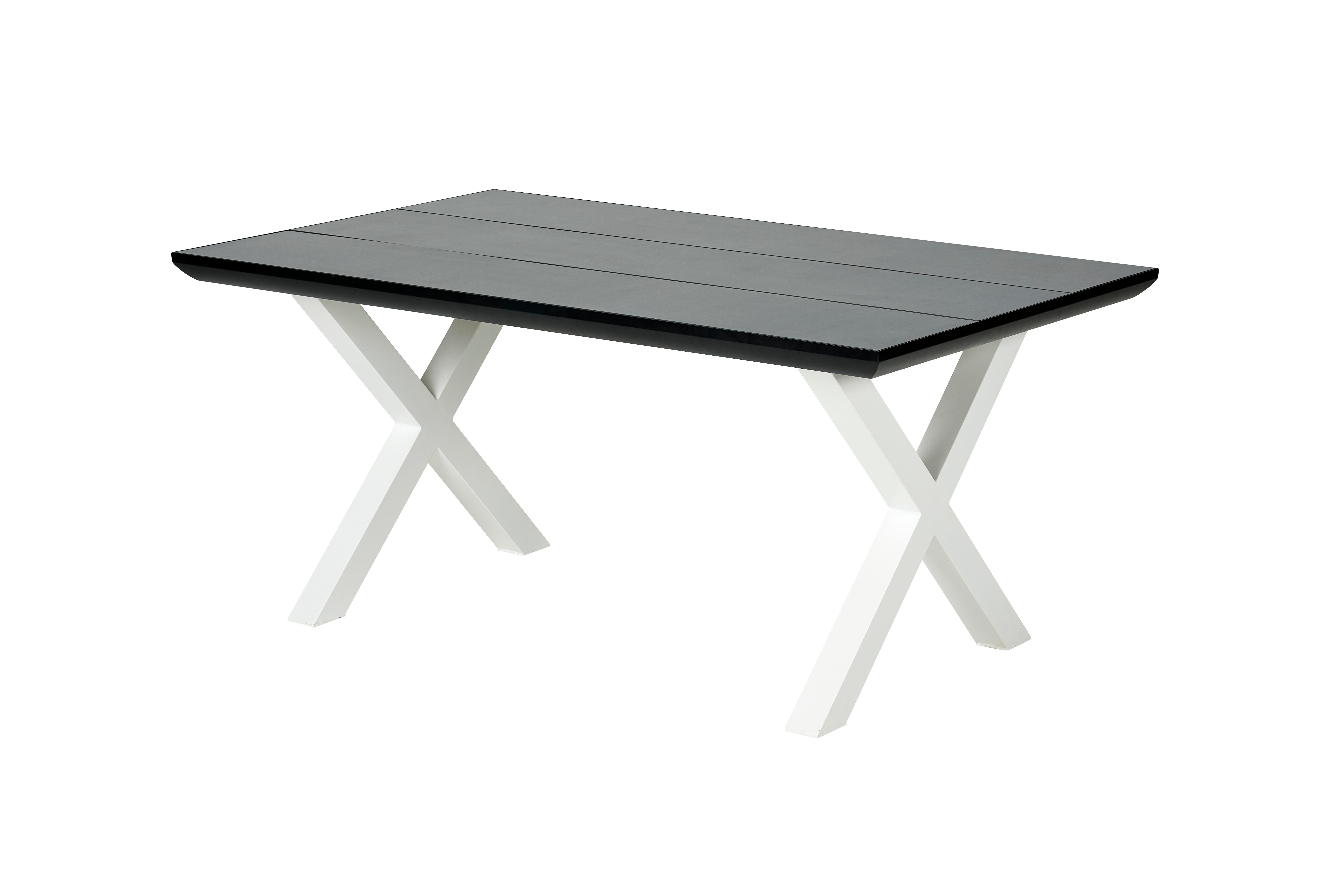FORMAX Tuintafel met X-poten zwart/witH 5,8 x B 101 x L 160 cm