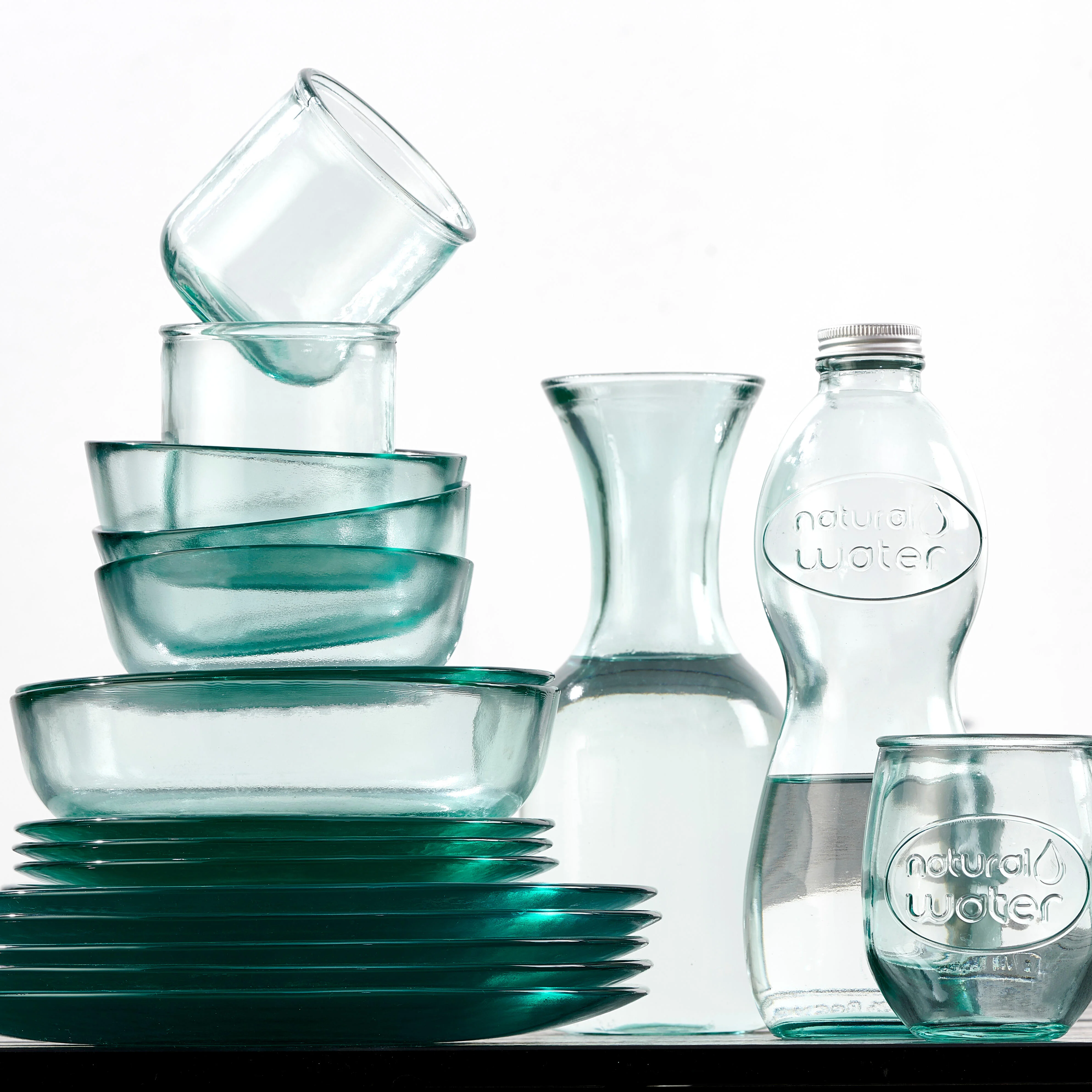 WATER Fles 1 L transparantH 24,5 cm