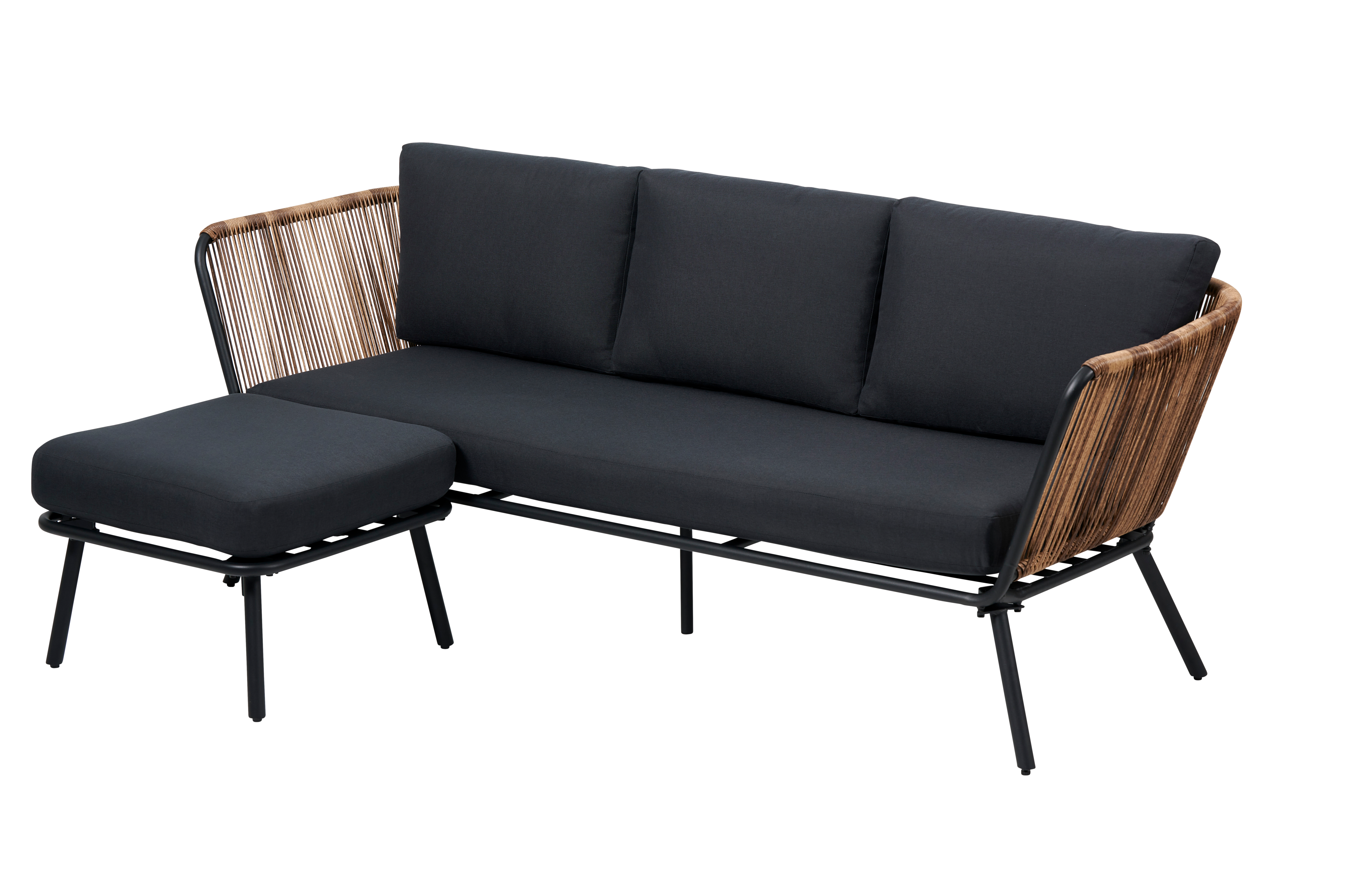 ACAPULCO Loungeset naturelH 74,5 x B 210 x D 75 cm - CASA