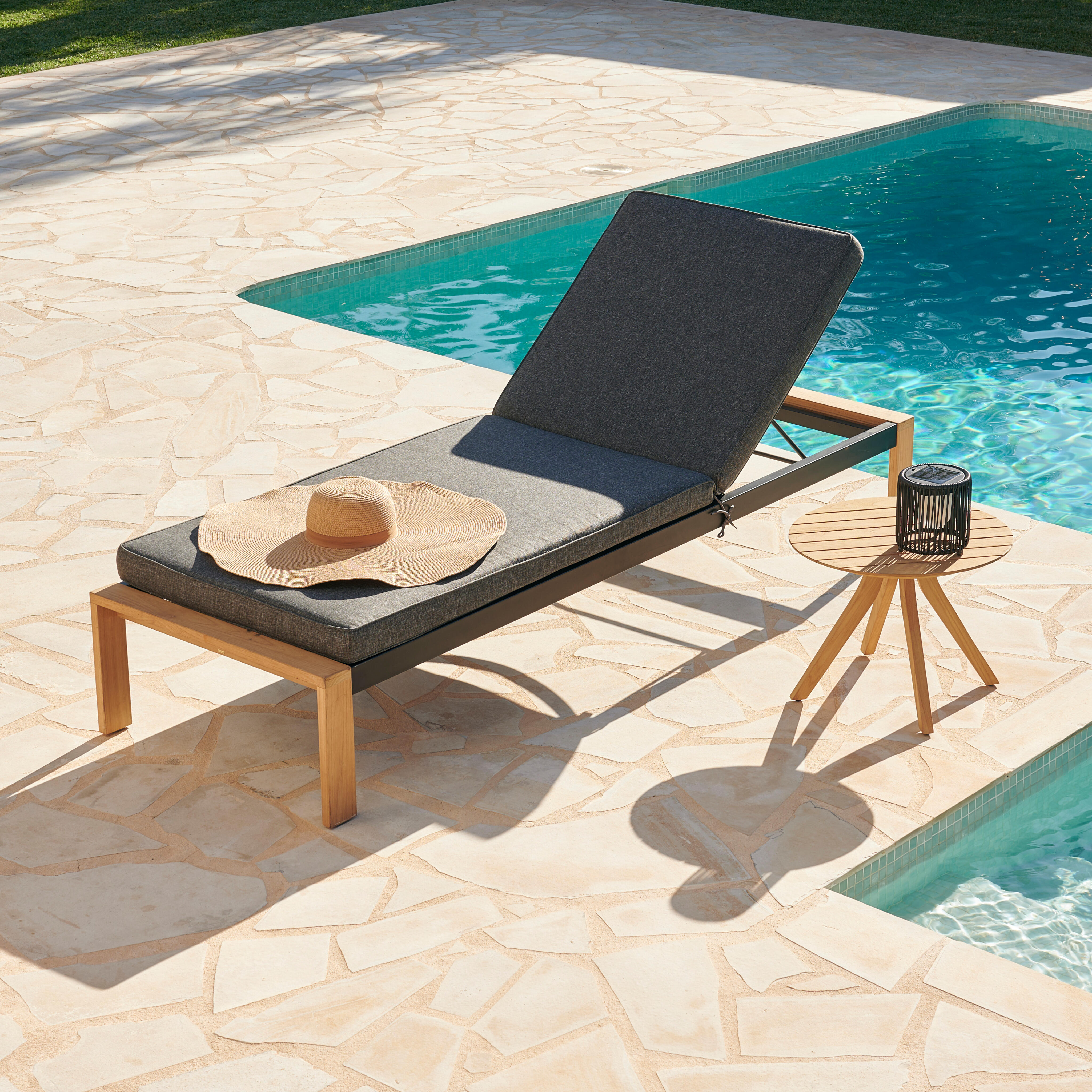 TEAK LUXE Ligbed naturelH 70,6 x B 83,5 x L 206,8 cm