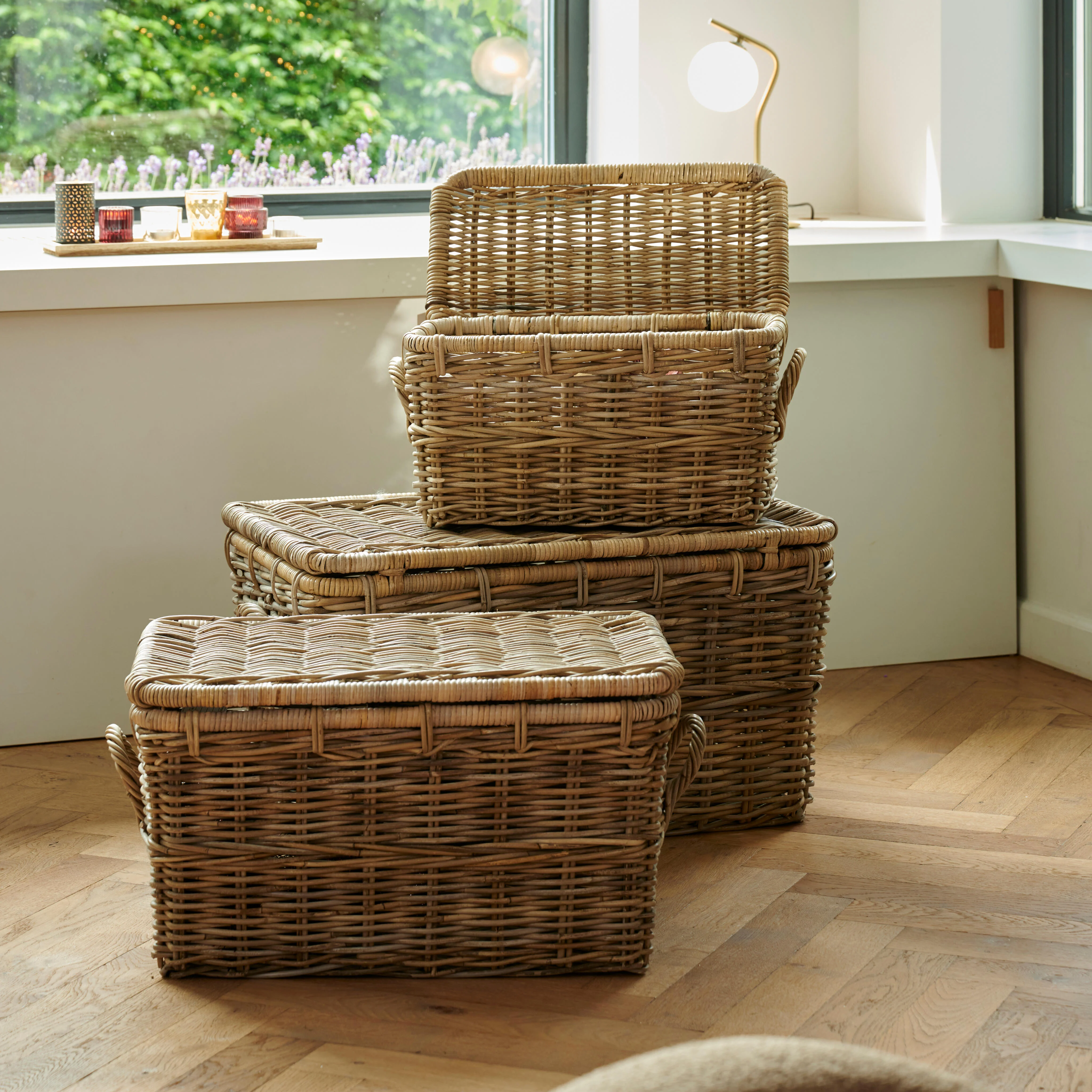 SAVANNAH Opbergkoffer grijsH 38 x B 62 x D 37 cm