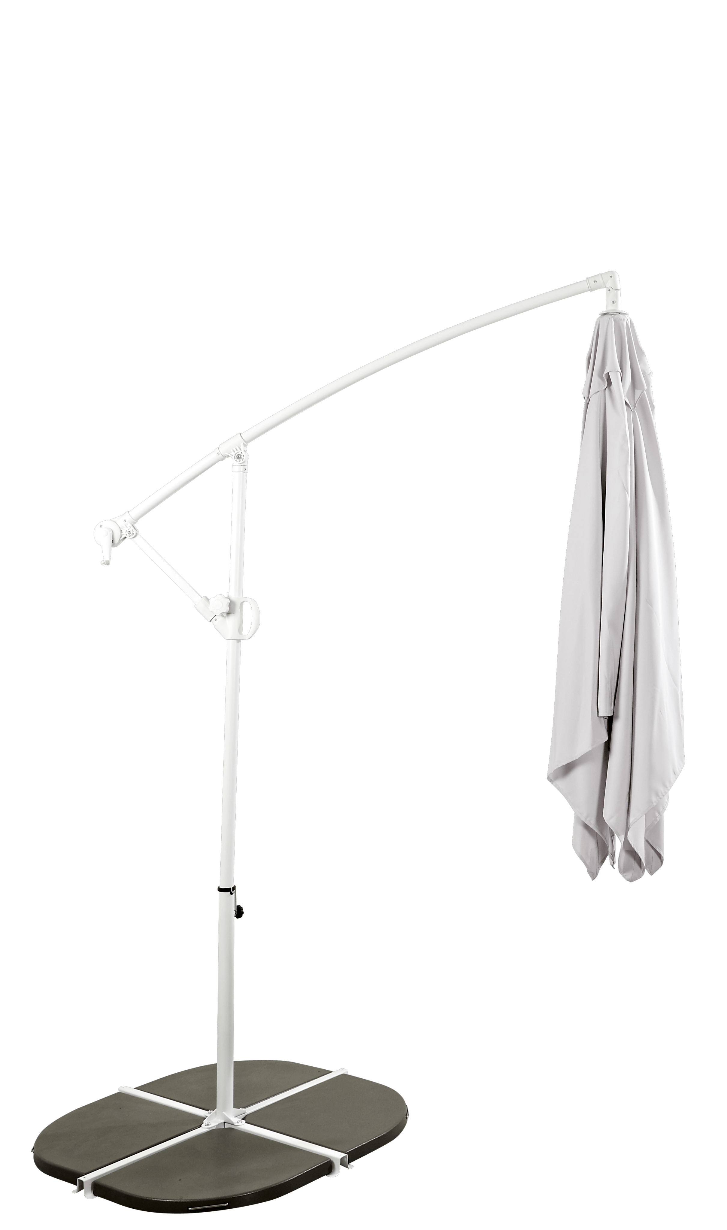 FIJI Hangparasol zonder parasolvoet lichtgrijsH 250 x B 250 cm - CASA