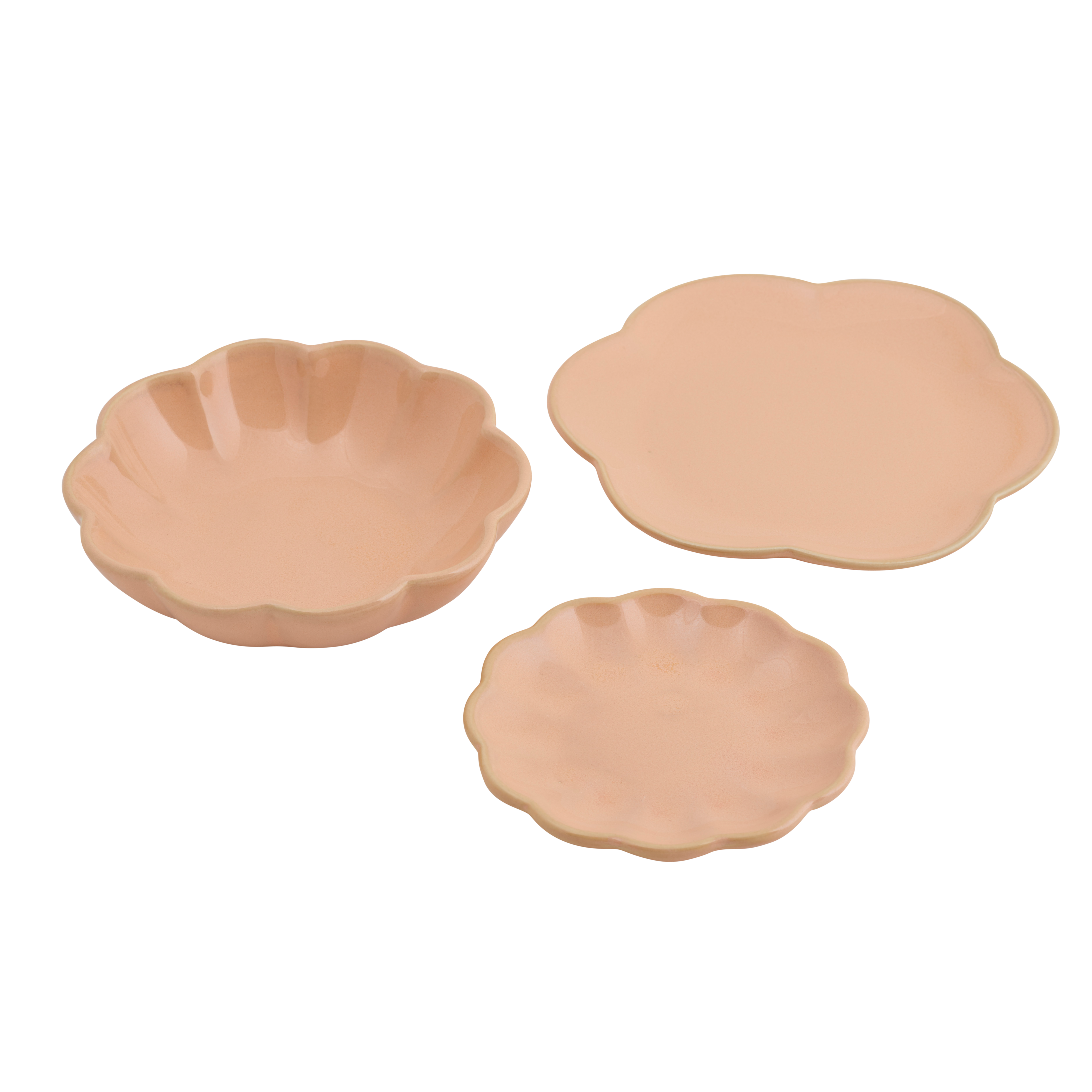 DAHLIA Bord oranje - set van 4 Ø 11,5 cm