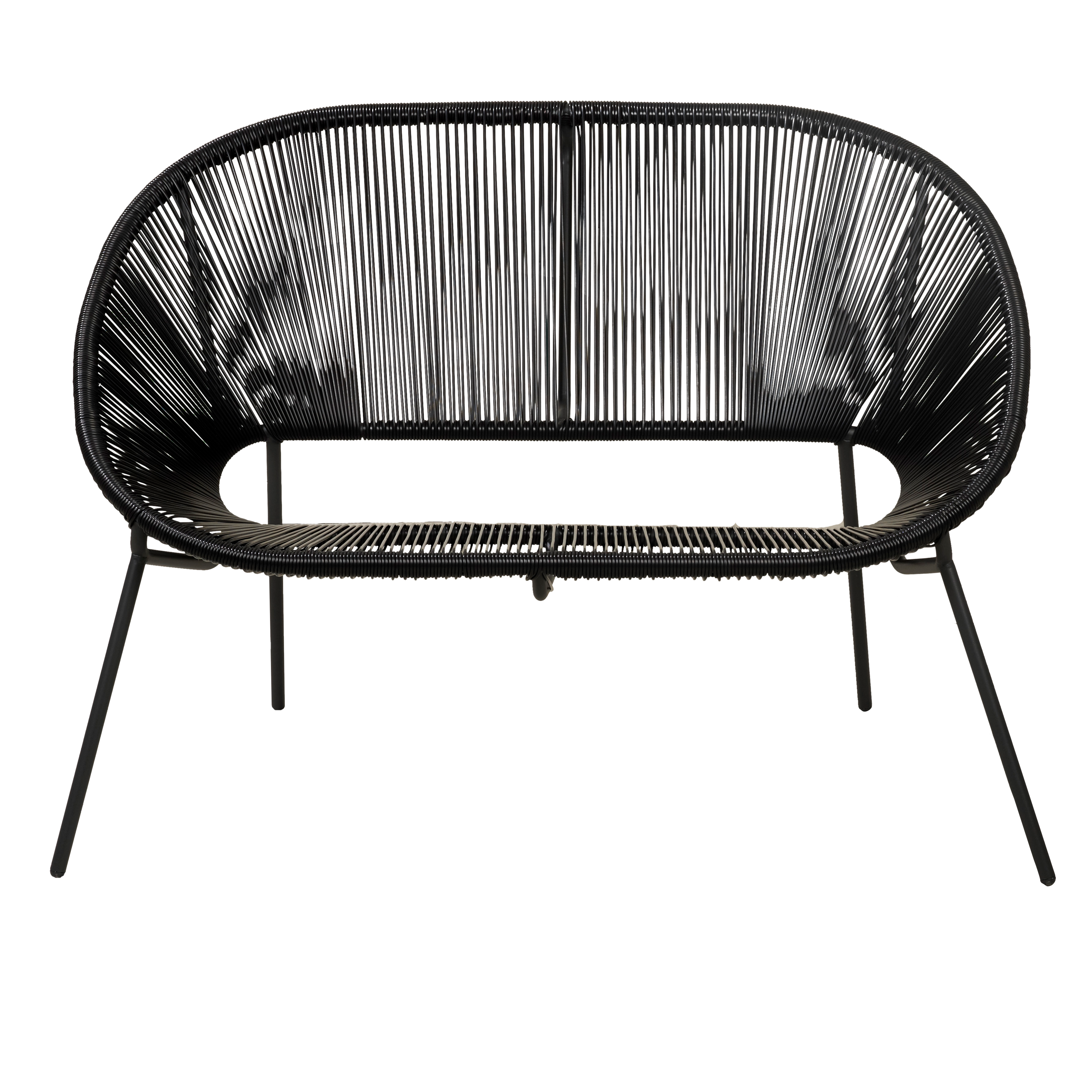 ACAPULCO Lounge bank zwartH 83 x B 115,5 x D 69 cm - CASA