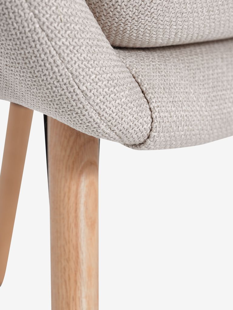 Armchair UDSBJERG beige fabric/oak - CASA