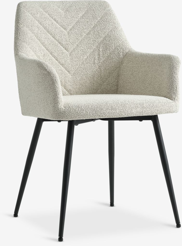 Dining chair PURHUS off-white/black - CASA