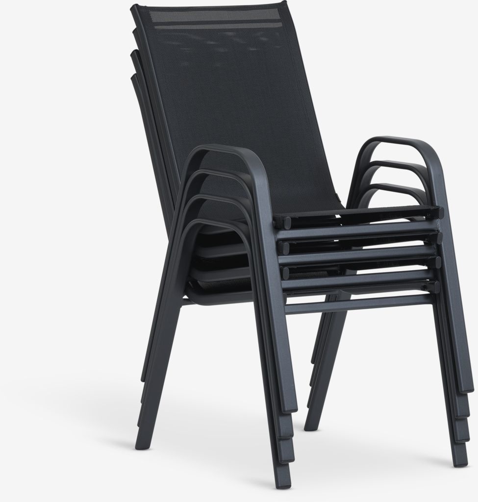 Stacking chair LEKNES black - CASA