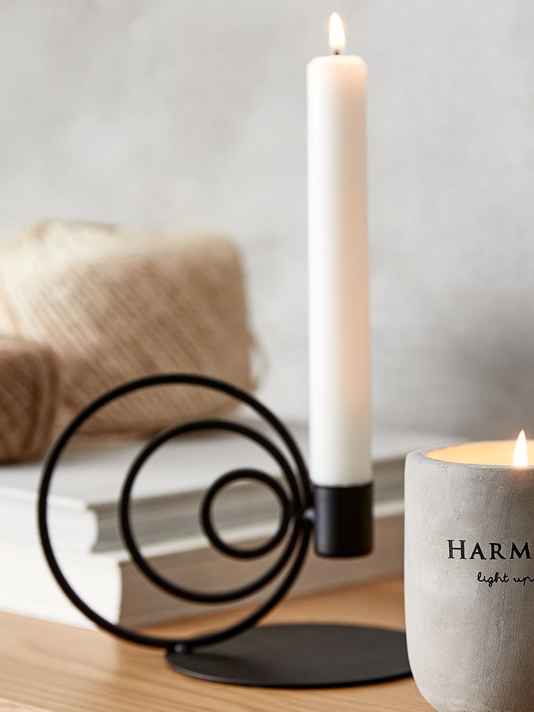 Candle BOSSE D8xH9cm light grey - CASA