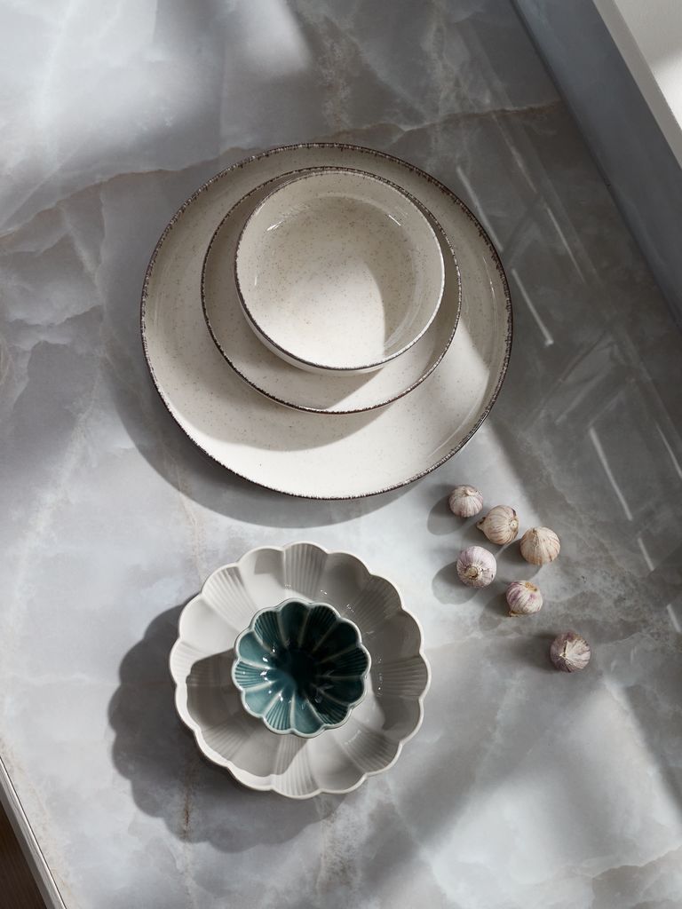 Plate FERDUS D19cm stoneware beige - CASA