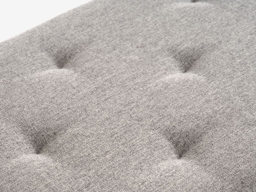 Bench BADSTED w/storage light grey fabric/oak colour - CASA