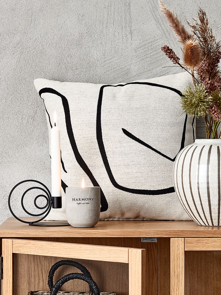 Candle BOSSE D8xH9cm light grey - CASA