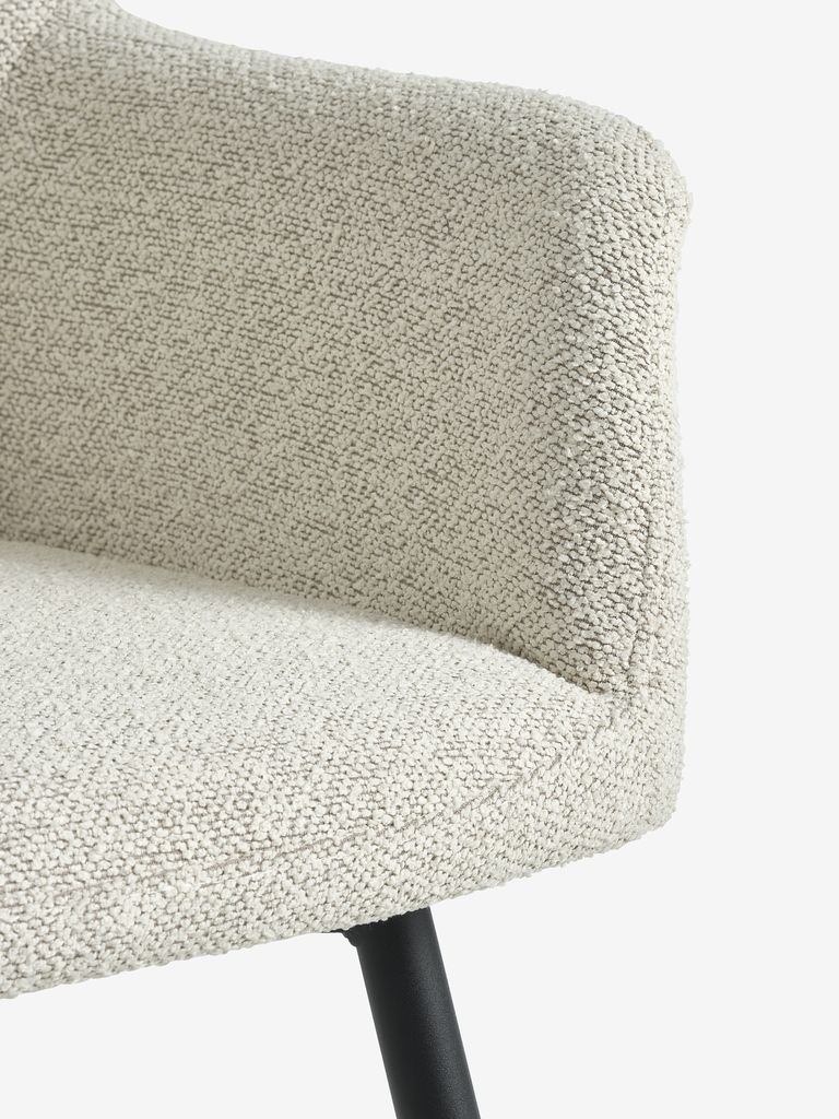 Dining chair PURHUS off-white/black - CASA