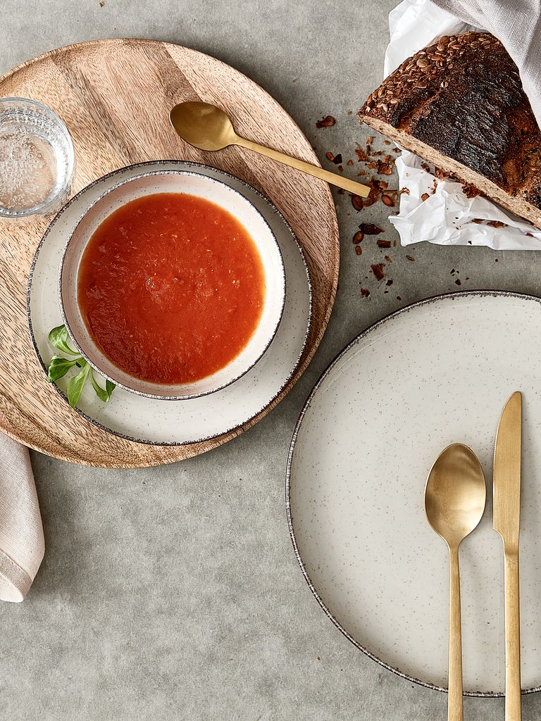 Plate FERDUS D19cm stoneware beige - CASA