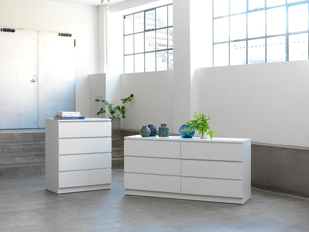 3+3 drawer chest LIMFJORDEN white - CASA