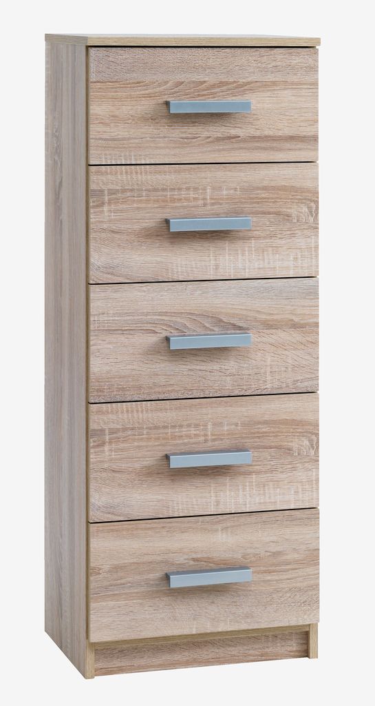 5 drawer chest TAPDRUP slim oak - CASA