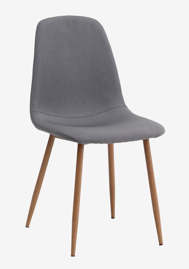 Dining chair JONSTRUP grey fabric/oak colour