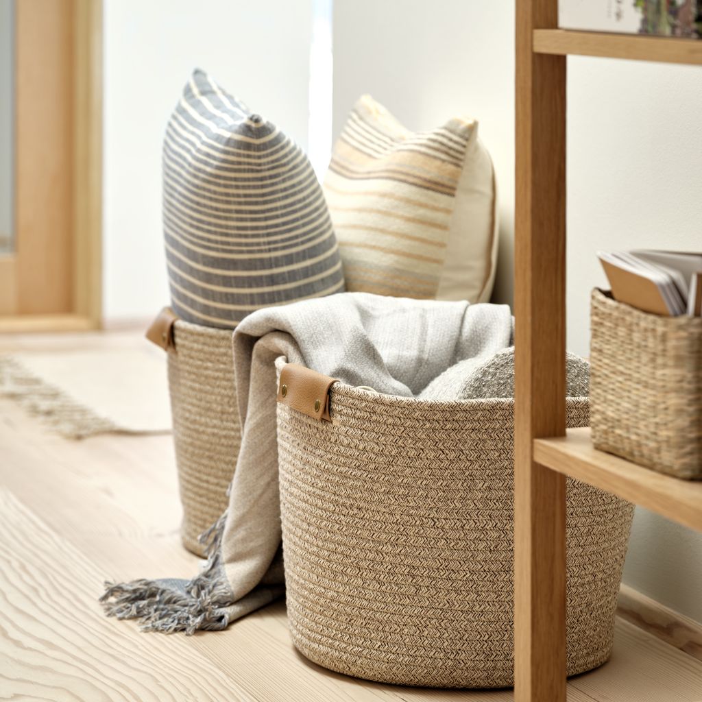 Basket KARLJOHAN W38xL38xH28cm grey - CASA