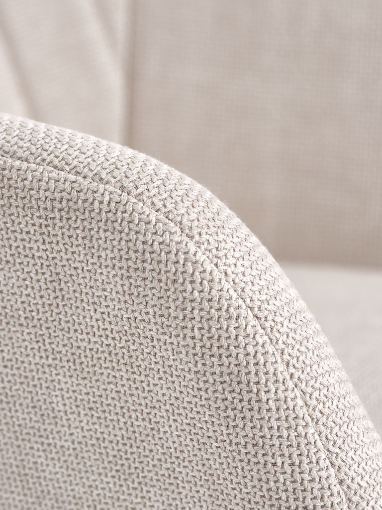 Armchair UDSBJERG beige fabric/oak - CASA