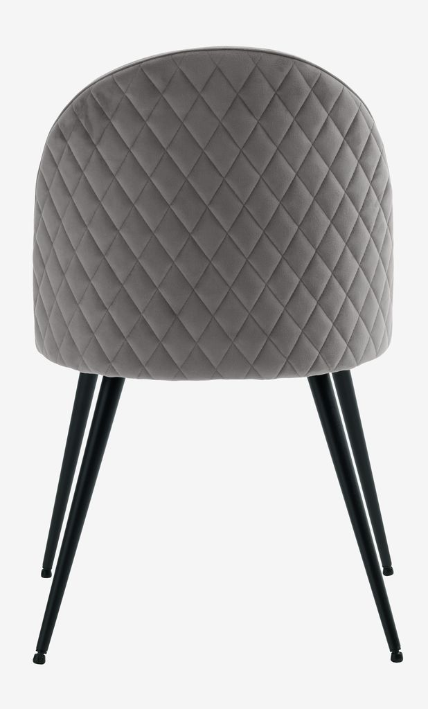 Dining chair KOKKEDAL velvet grey/black