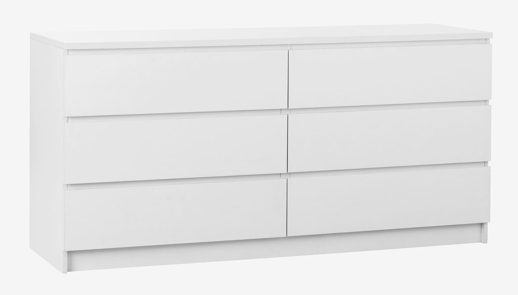 3+3 drawer chest LIMFJORDEN white - CASA