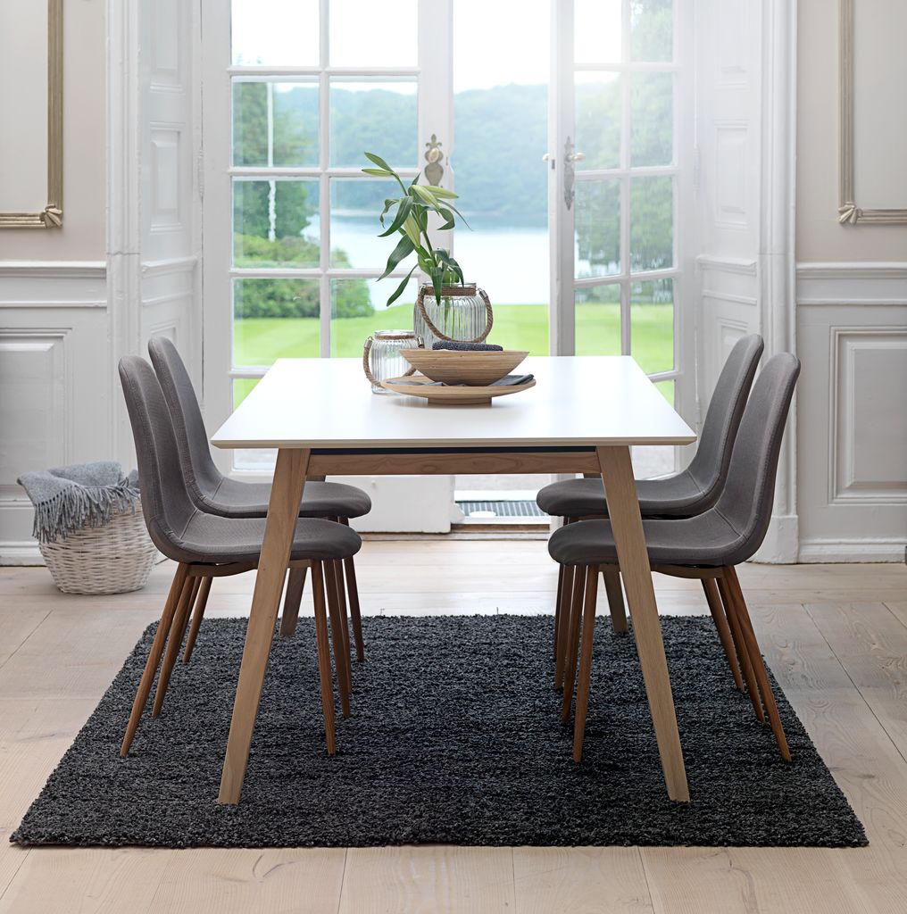 Dining chair JONSTRUP grey fabric/oak colour