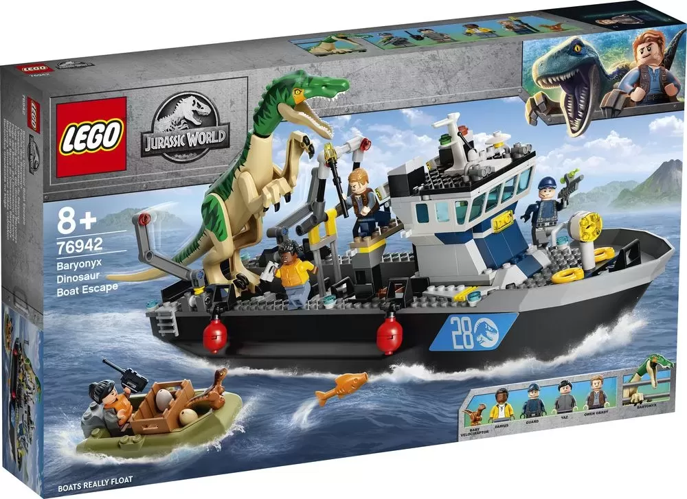 LEGO 76942 JURASSIC WORLD BARYONYX DINOSAUR BOAT ESCAPE