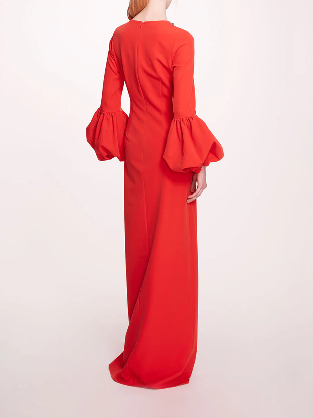 Puffed Sleeve Column Gown