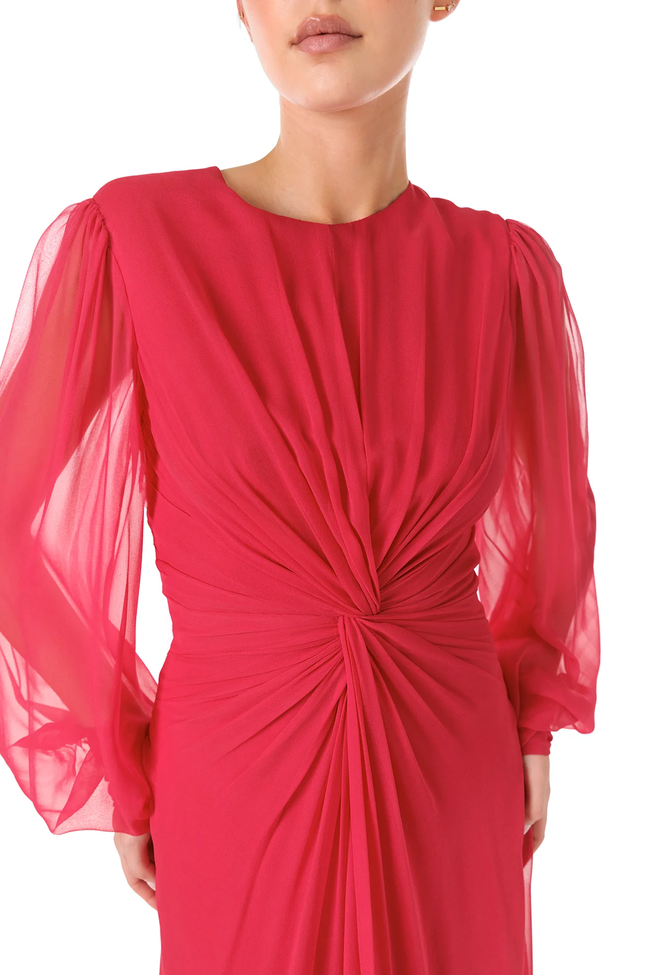 Twist Front Long Sleeve Gown