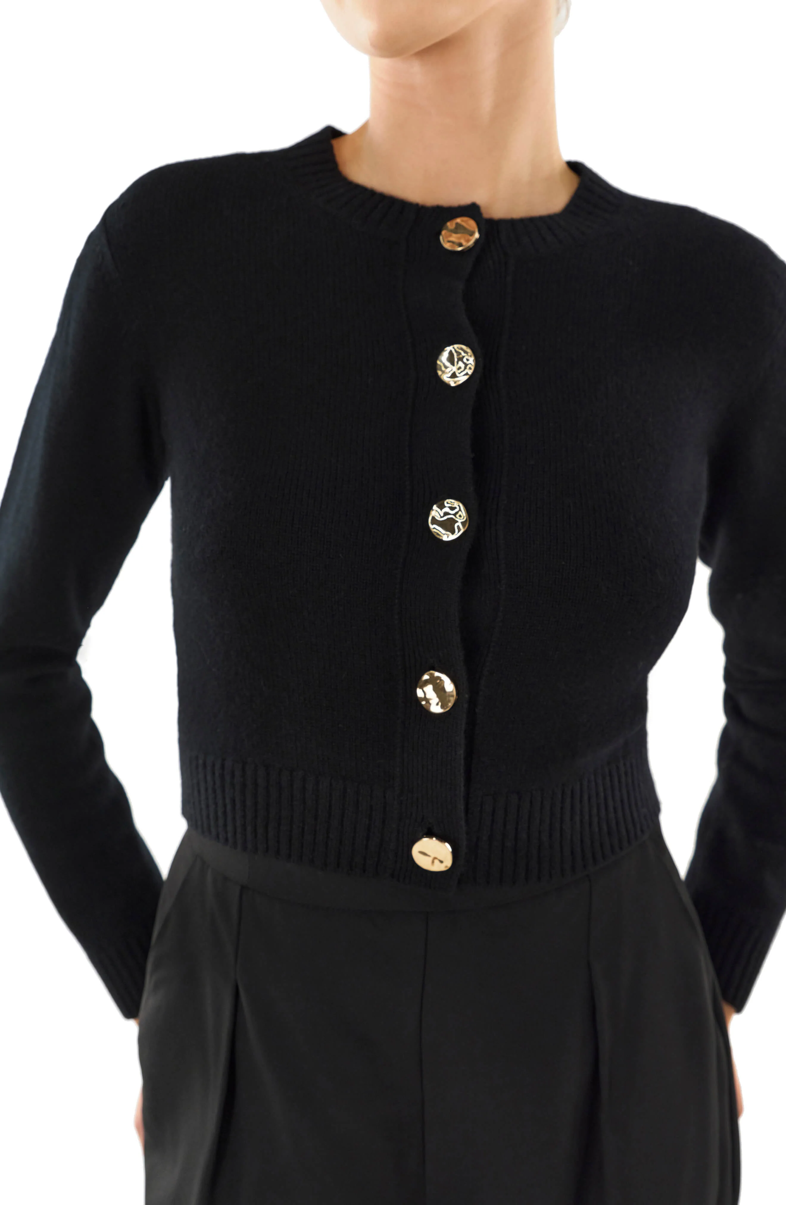 Cropped Long Sleeve Cardigan