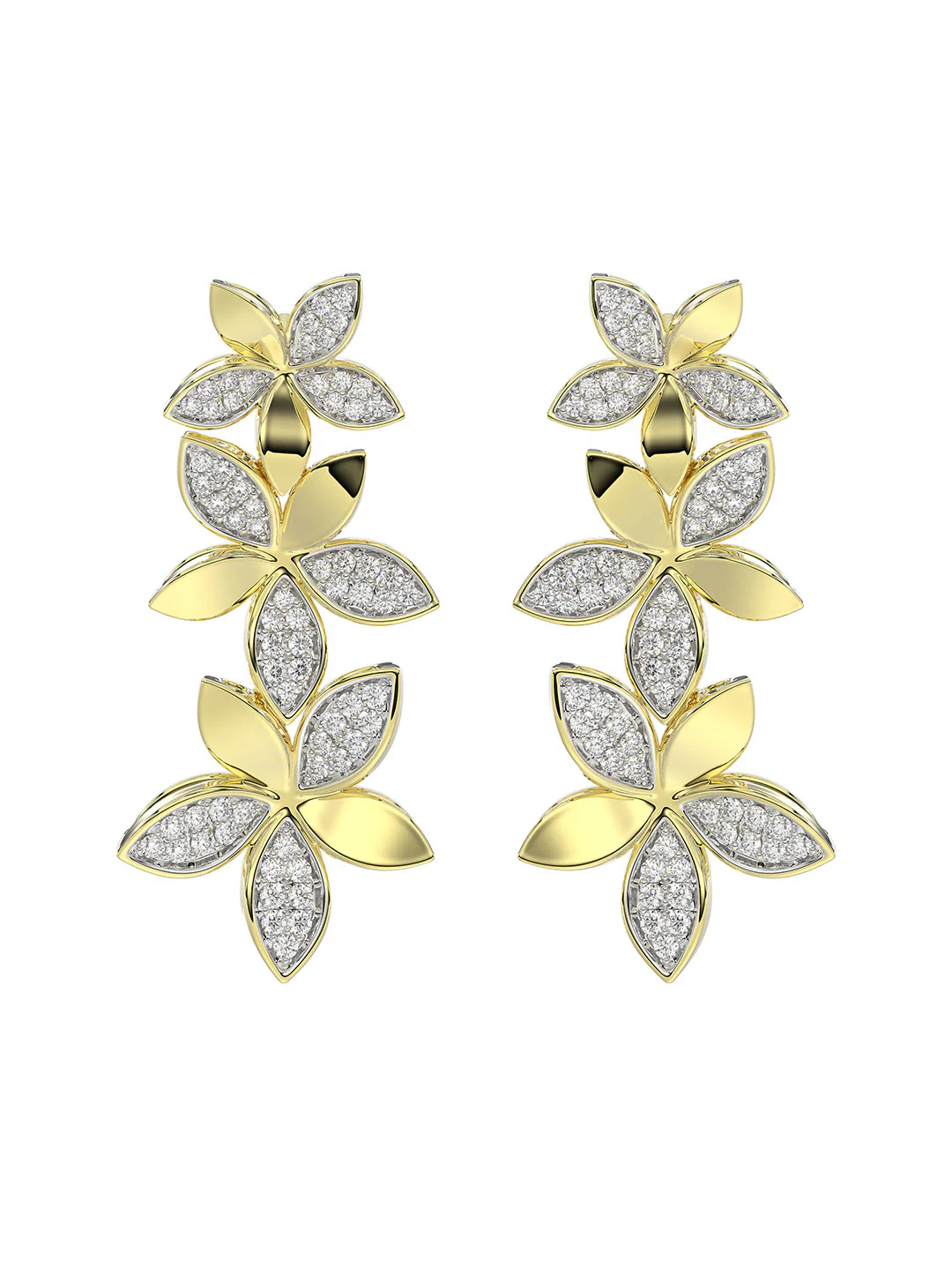 Wild Flower Yellow Gold Earrings
