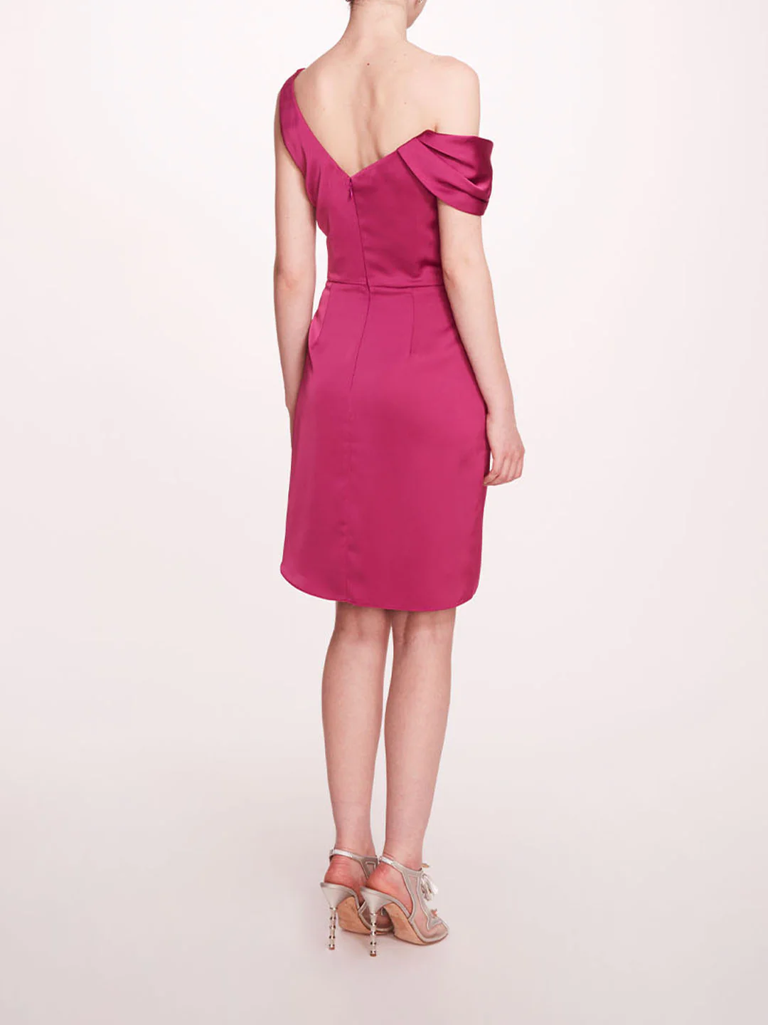 Asymmetrical Satin Mini Dress