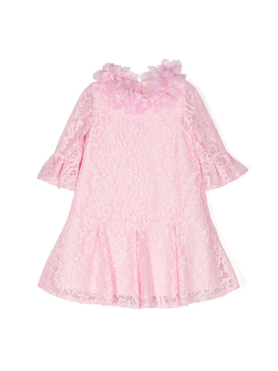 Volant-Embroidered Lace Dress
