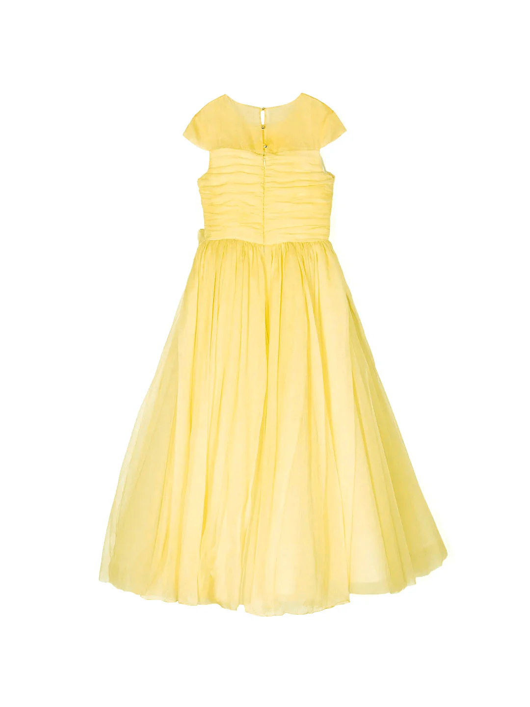 Flower-Embellished Crepe Gown