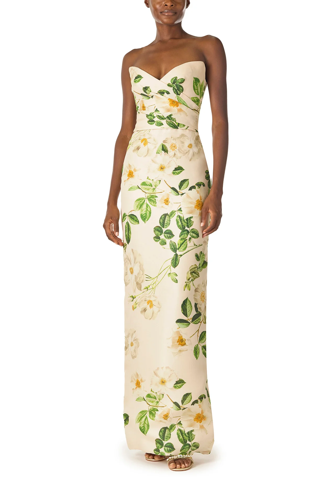Rose Printed Column Gown