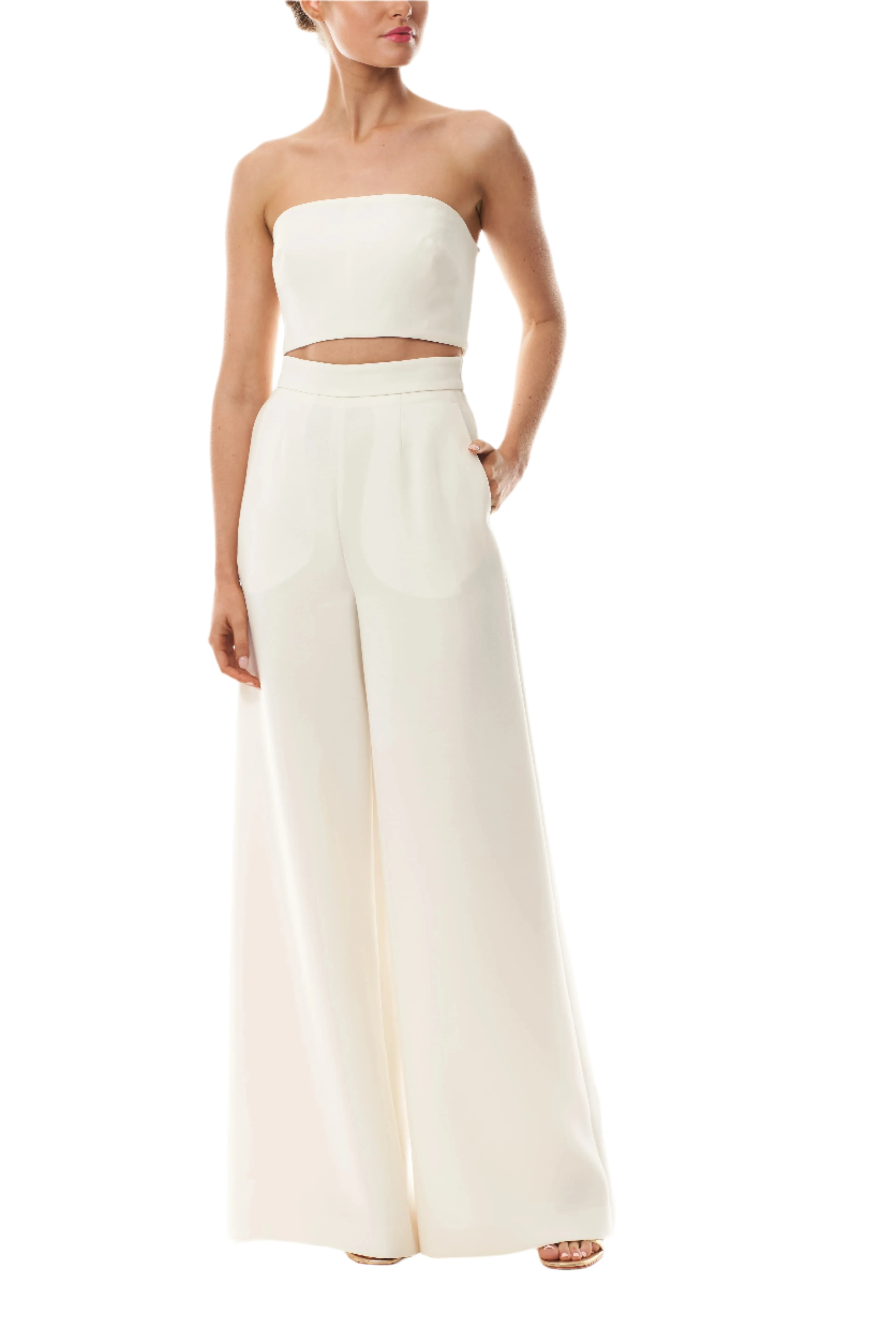 Silk White Palazzo Trouser