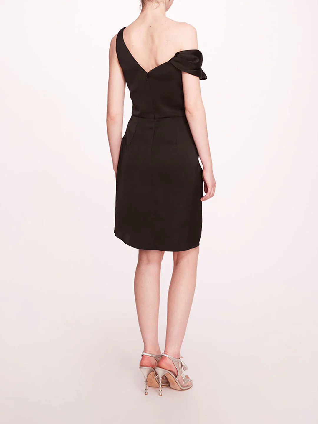 Asymmetrical Satin Mini Dress