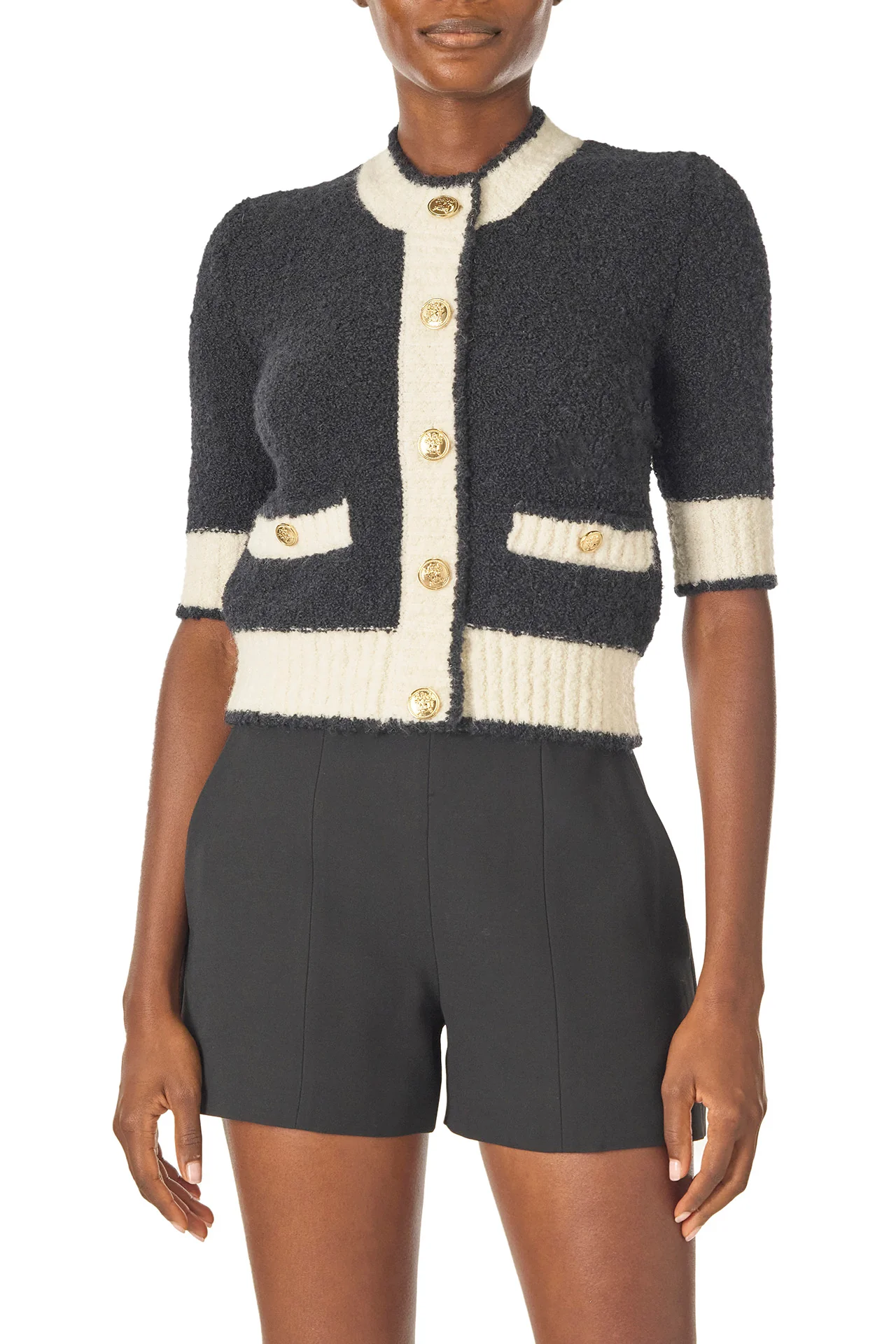 Short Sleeve Knit Cardigan