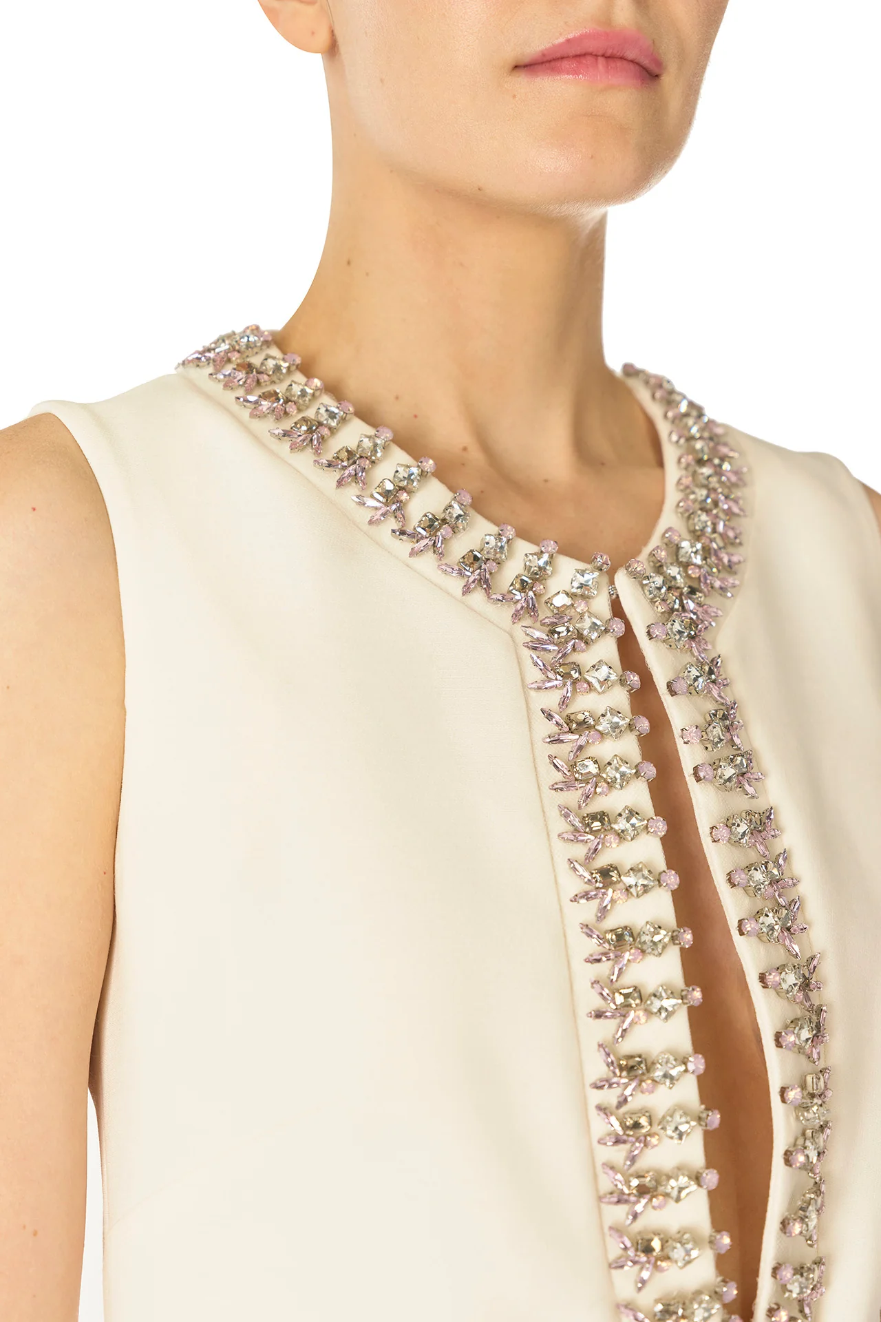 Jeweled Neck Sleeveless Shift