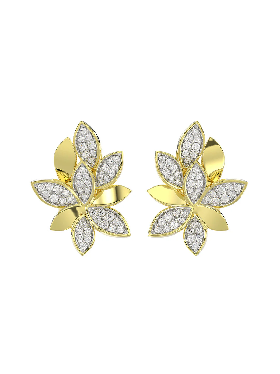 Wild Flower Yellow Gold Earrings