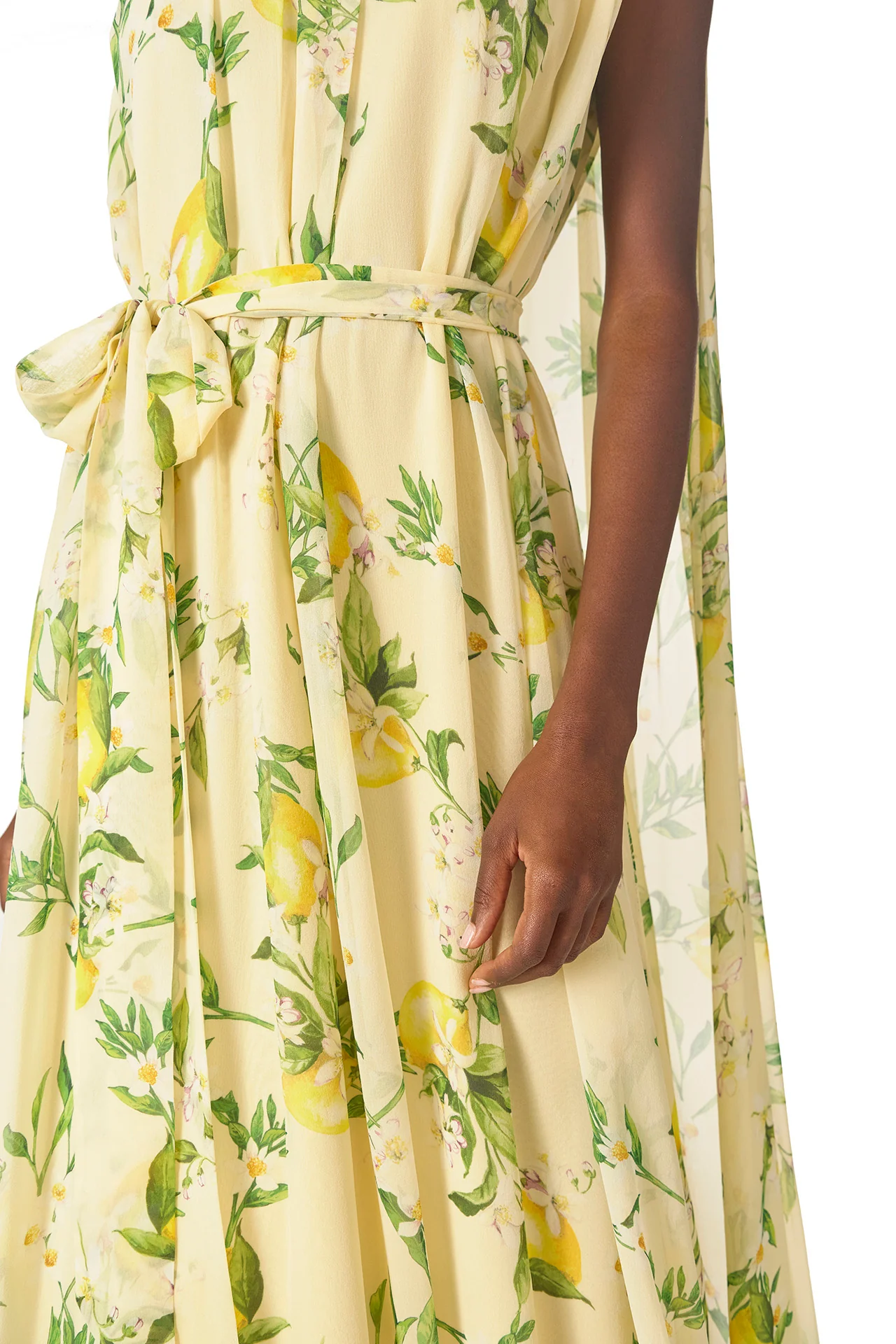 Lemon Print Georgette Gown