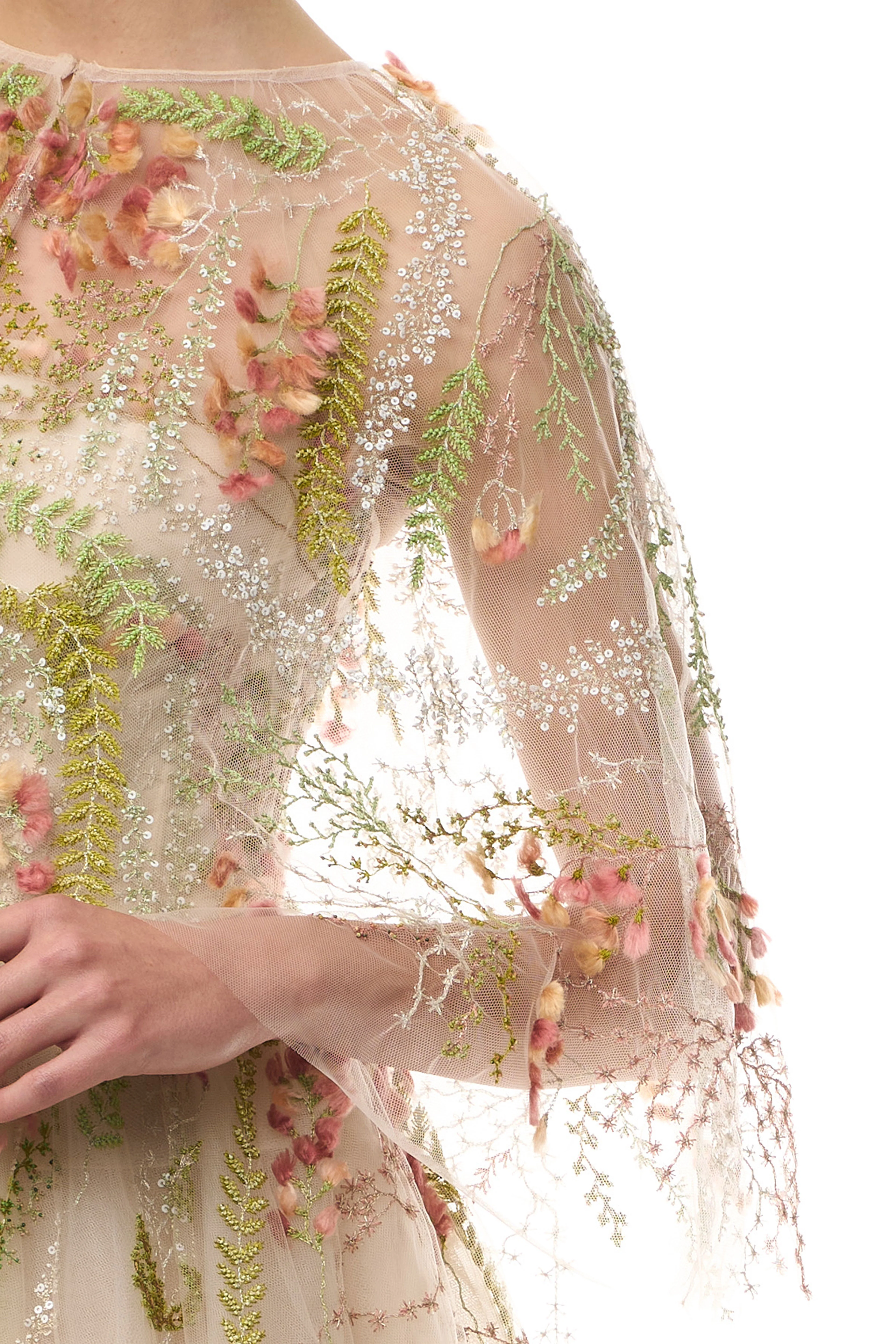 Embroidered Capelet Prosecco Multi