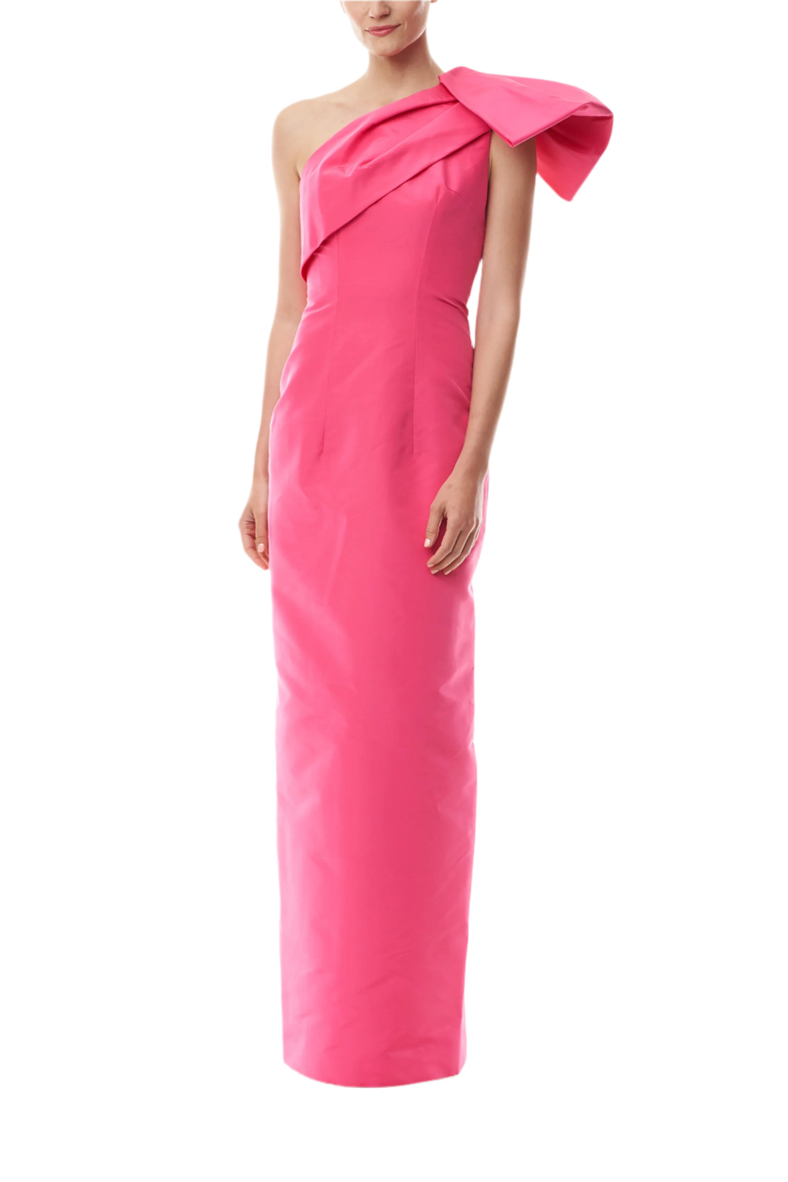 One Shoulder Bow Column Gown