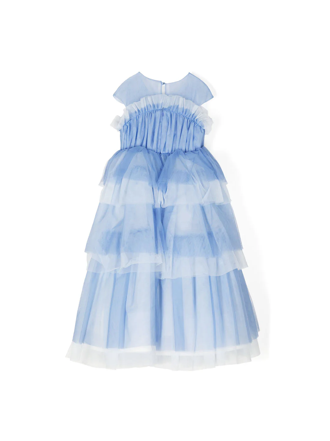 Flower-Embellished Tulle Gown