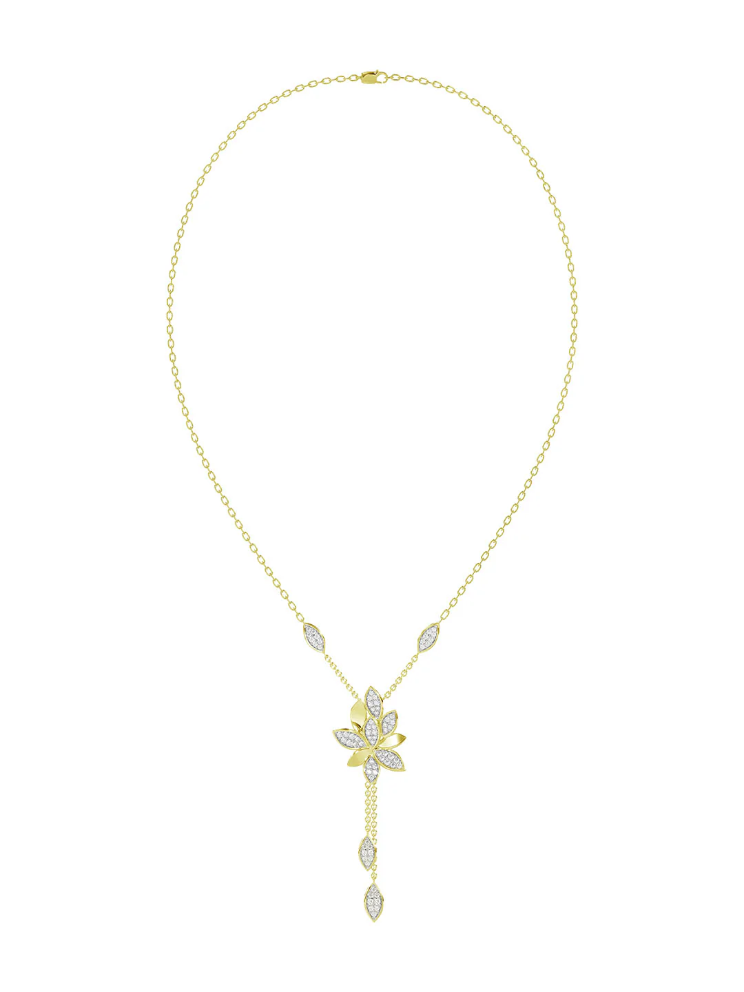Wild Flower Yellow Gold Y Necklace