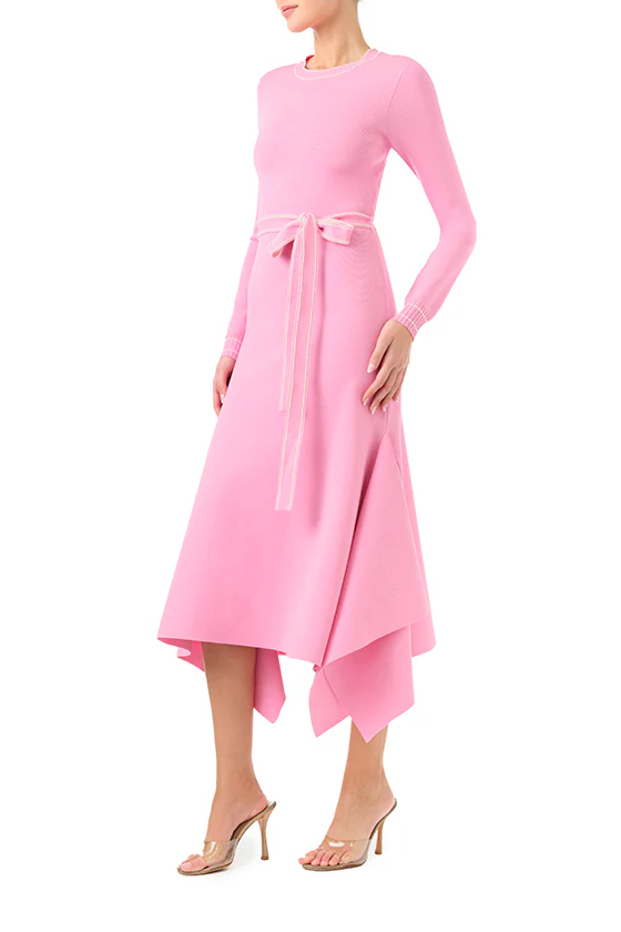Long Sleeve Pink Knit Dress