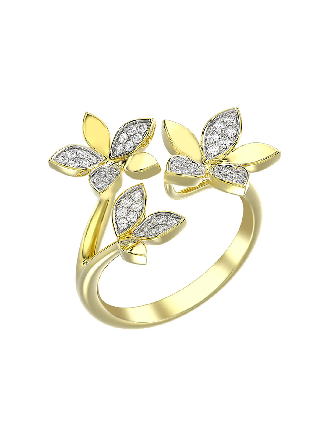 Wild Flower Yellow Gold Ring
