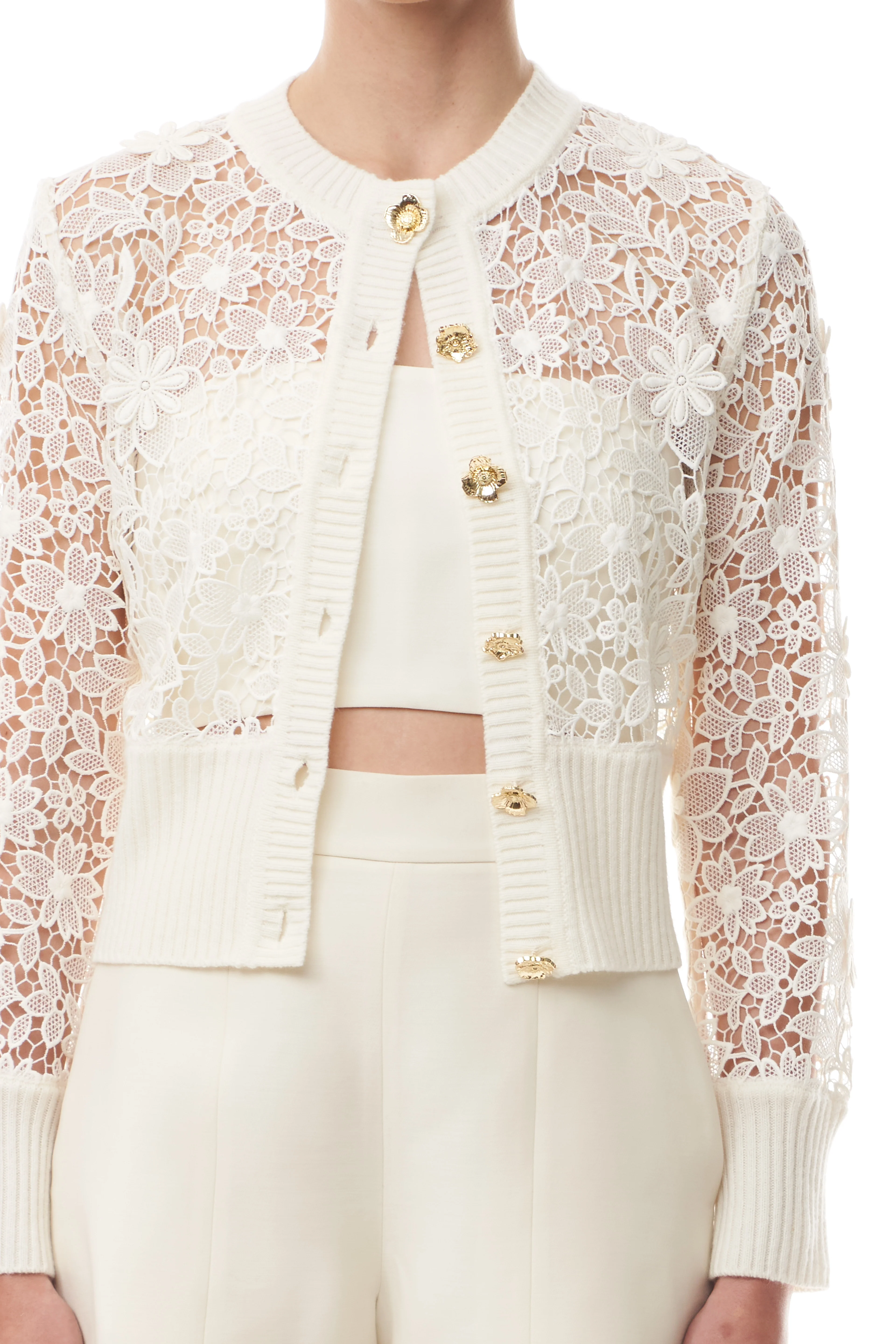 Silk White Lace Cardigan