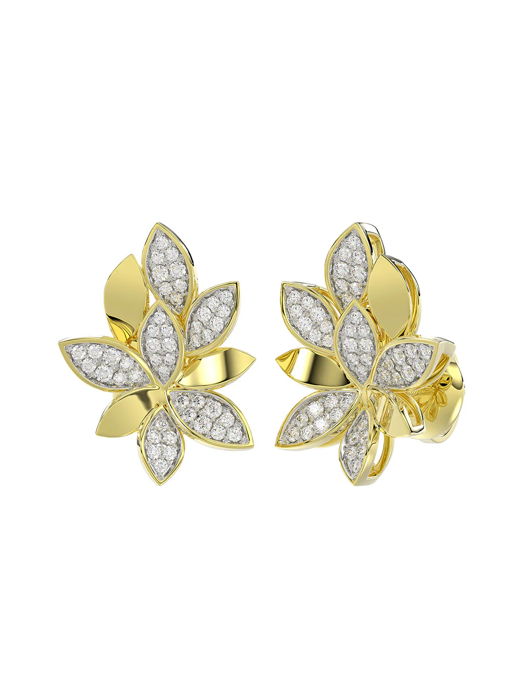 Wild Flower Yellow Gold Earrings