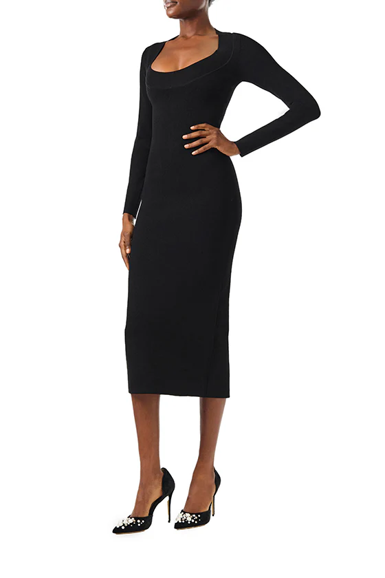 Long Sleeve Knit Midi Dress
