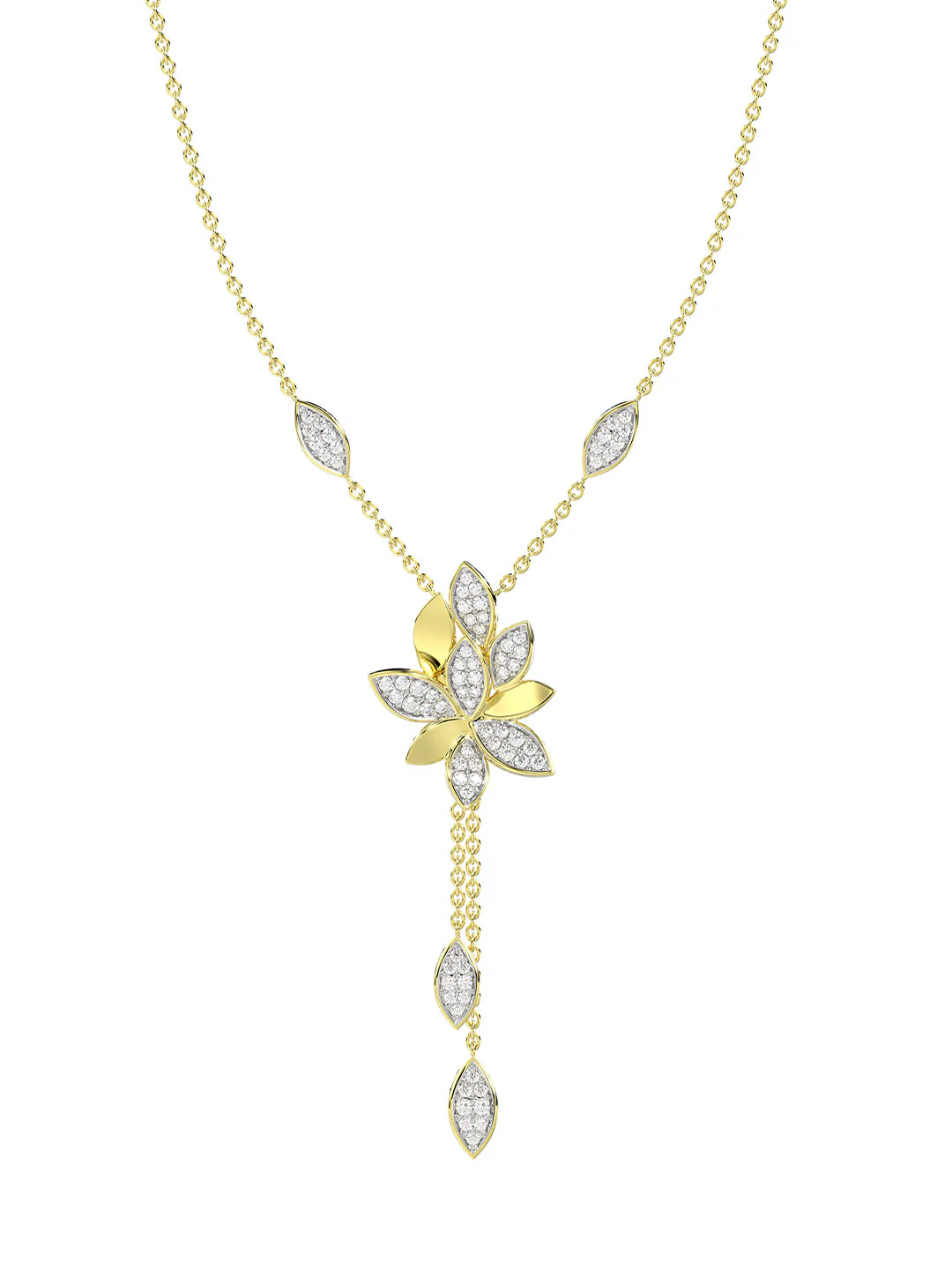 Wild Flower Yellow Gold Y Necklace